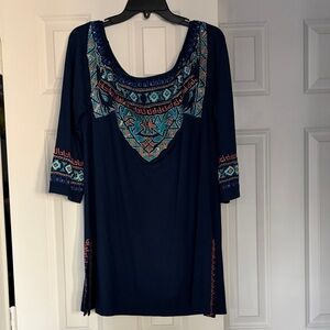 Vintage Collection Navy Embroidered Women's Tunic